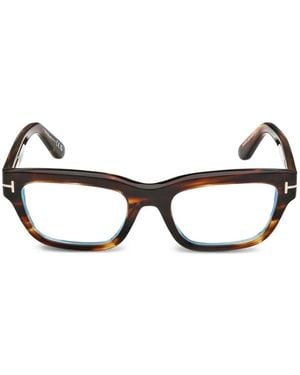 Tom Ford Round Full Rim Eyeglasses - Brown
