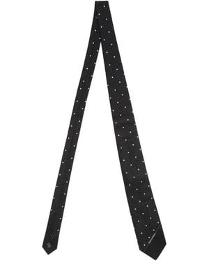 Dolce & Gabbana Polka-Dot Silk Tie - Black