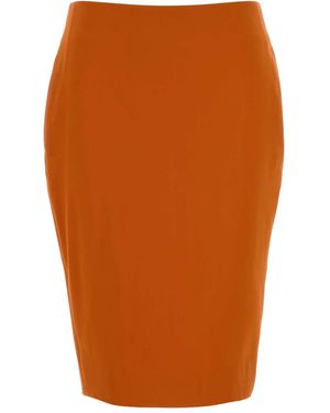 Saint Laurent Falda Midi De Tubo - Naranja