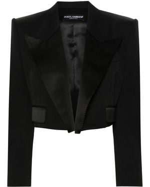 Dolce & Gabbana Tailored Crop Blazer - Black