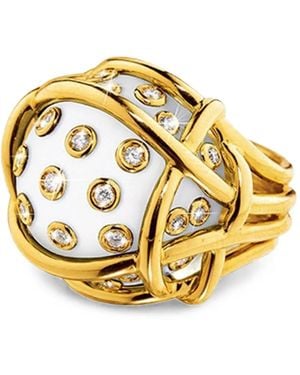 Verdura Cocholong And Diamond Ring - Brown