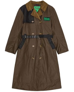 Ganni X Barbour Buttoned Belted Coat - Brown