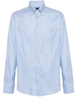 Paul & Shark Camicia A Righe Con Ricamo - Blu