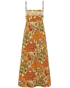 ALÉMAIS Robe Mi-Longue Lana À Fleurs - Metallic