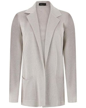 Roberto Collina Vest Met Metallic-Effect En Gekerfde Revers - Grijs