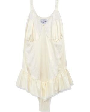VAQUERA Ruffled Lace Dress - White