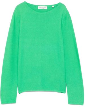 Marc O' Polo Ribbed Round-Neck Top - Green