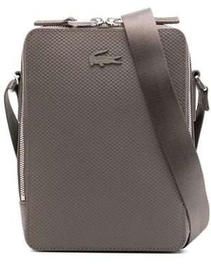 Lacoste Chantaco Piqué Leather Messenger Bag - Gray