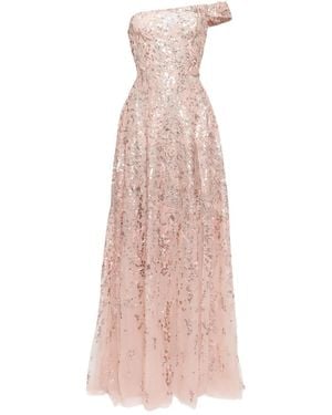 Saiid Kobeisy Embroidered Maxi Dress - Pink