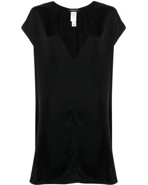 Fabiana Filippi Plunging V-Neck Shift Minidress - Black
