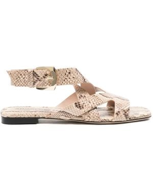 Stuart Weitzman Sandales À Effet Peau De Serpent - Natural
