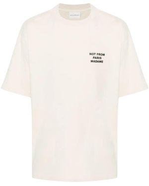 Drole de Monsieur T-Shirt Mit Slogan-Print - Weiß