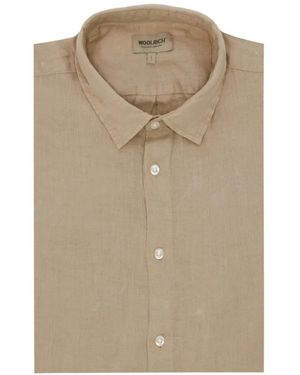 Woolrich Mélange-Effect Button-Down Shirt - Natural