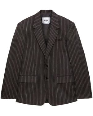 MSGM Pinstriped Blazer - Black