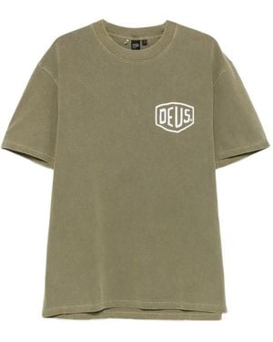 Deus Ex Machina Camiseta De Algodón Con Logo Estampado - Verde