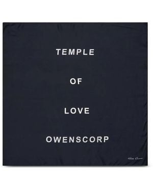 Rick Owens Slogan-Print Scarf - Blue