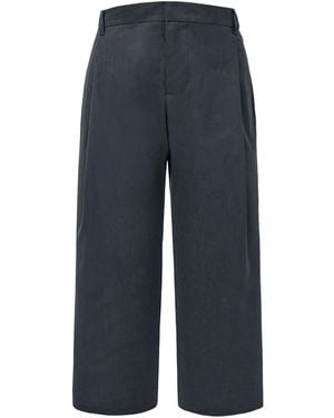 Amomento Striped Wide-Leg Pants - Blue