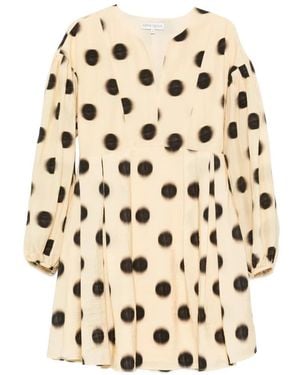Stine Goya Polka-Dot Balloon-Sleeve Dress - White