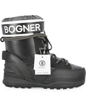 Bogner Logo-Print Lace-Up Snow Boots - Black