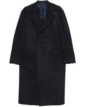 Kiton Double-Breasted Cashmere Coat - Blue