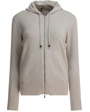 Drumohr Hooded Zip Cardigan - Grey