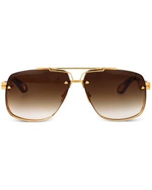 Maybach The King Ii Titanium Browline Sunglasses - Brown