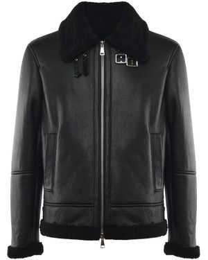 Giuliano Galiano Chicago Leather Jacket - Black