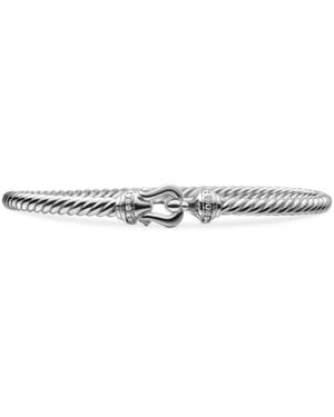 David Yurman 18Kt Buckle Cablespira Diamond Bracelet (3.5Mm) - White