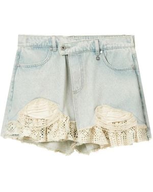 Musium Div. Jeans-Shorts Mit Rüschen - Blau