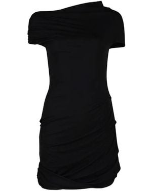 Paris Georgia Basics Ida Off-Shoulder Ruched Mini Dress - Black