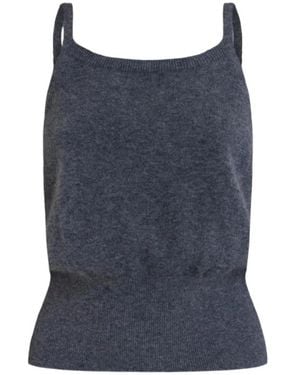 Belle Anna Terrace Cashmere-Blend Top - Blue