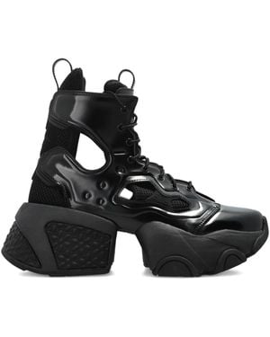 Noir Kei Ninomiya X Comme Des Garçons Cut-Out Platform Trainers - Black