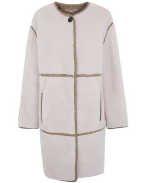 Stand Studio Marie Faux-Shearling Paneled Coat - White