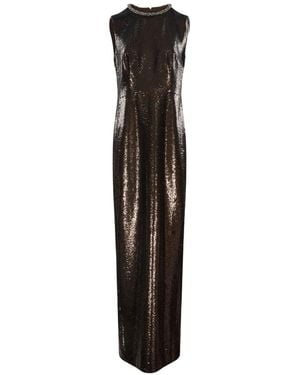 Roland Mouret Robe Ornée De Sequins À Encolure Ornée De Cristaux - Black