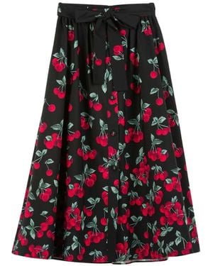 Twinset Cherry-Print Long Skirt - Red