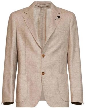 Lardini Notched-Lapel Single-Breasted Blazer - Natural
