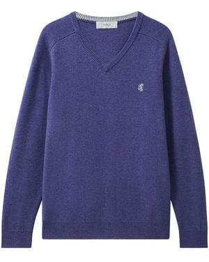 Pringle of Scotland Wool V-Neck Jumper - Blue