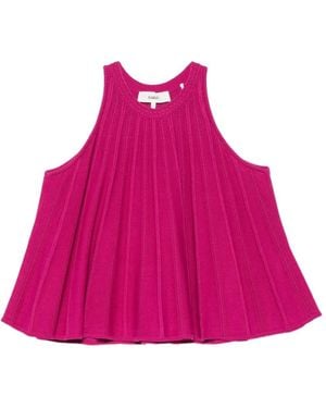 Ba&sh Serr Pointelle-Knit Top - Pink