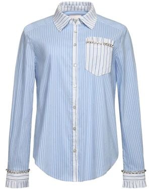Cinq À Sept Dorsia Striped-Embellished Shirt - Blue