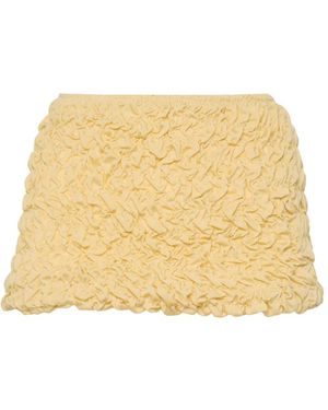 Selia Richwood Lia Shirred Mini Beach Skirt - Natural