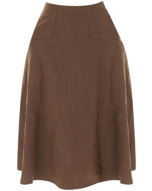 Polo Ralph Lauren Jupe Trapèze Mi-Longue À Empiècements - Brown