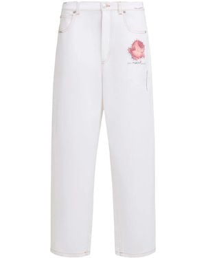 Marni Vaqueros Ajustados Con Apliques - Blanco
