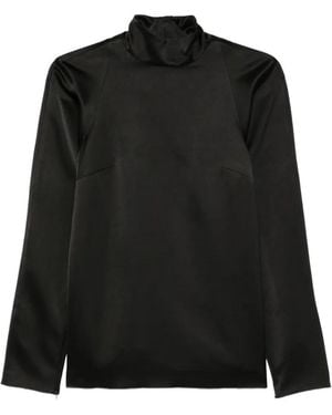 DARKPARK Satin High-Neck Top - Black