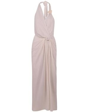 Baobab Ruched Halterneck Maxi Dress - White