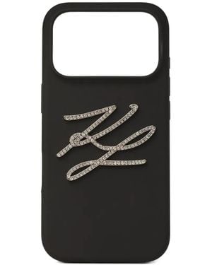 KARL LAGERFELD Autograph Silicone Iphone 17 Pro Max Case - Black