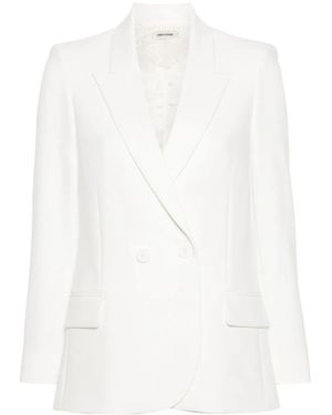 Zadig & Voltaire Visit Peace And Love Diamanté-Embellished Stretch-Woven Blazer - White