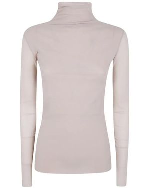 D.exterior Sheer High-Neck Top - Pink