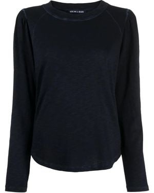 Veronica Beard Mason Cotton Baseball Top - Black