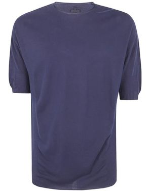 MD75 Ribbed-Trim T-Shirt - Blue