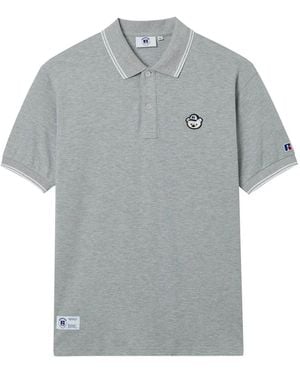 Chocoolate Appliqué-Trim Polo Shirt - Grey